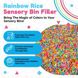 Sensory-N-Stuff Sensory-N-Stuff Rainbow Rice Sensory Bin Filler for Sensory Table - Colored Rice for Sensory Play (4 Cups - 2LB)