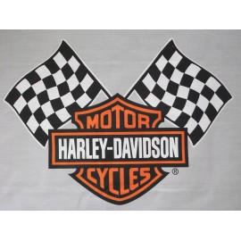 X Lg HARLEY DAVIDSON Motorcycle Fabric Logo Racing Flag Craft Sewing Quilting