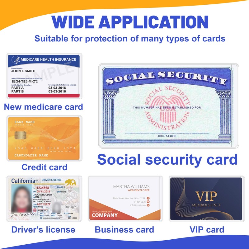 10 PCS Social Security Card Protector Sleeves,31 Mil Soft Clean