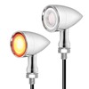 ZENTHOR Motorcycle Turn Signals - 2PCS Chrome Bullet LED Front