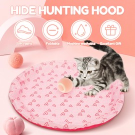 Foribyw 2Pcs Interactive Cat Toy Bag Creative Hide and Seek Cat Mat Toy 72cm Funny Interactive Cat Toy Washable Cloth Cats Ball Jumping Pouch Cat Toys for Indoor Cat Lover Gift