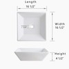 DeerValley DV-1V022 Bathroom Vessel Sink and Square White Ceramic Porcelain