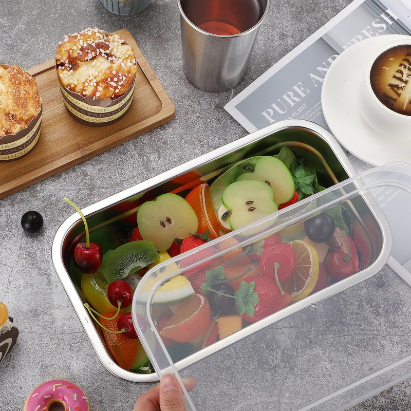 Suttmin 8 Pcs 304 Stainless Steel Food Storage Containers with