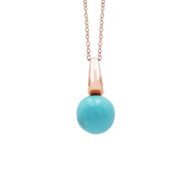 Ravishing Impressions Turquoise Drop Pendant Tiny Blue Gemstone Choker Minimalist Jewelry for Women Bridesmaid Gift Rose Gold Plated