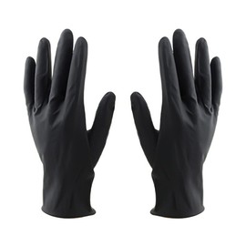 minkissy Pack of 10 Reusable Latex Gloves Black Salon Hair Colour Gloves Portable Laboratory Food Processing Household Cleaning Gloves Medium Size