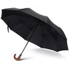 DSWINCE Curved Handle Umbrella Windproof, Automatic Open Umbrella for Men