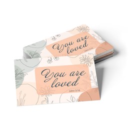 Pass It On Scripture Cards, Encouragement, Jn 3:16 - Pack of 25 Inspirational Christian Cards with Scripture Encouragement, Bible Verse Cards For Devotional, Bible Study, Memorization & Greetings
