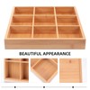 9-Compartments Wooden Divided Tray Shallow: Multifunction Drawer Organizer Veggie Serving