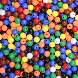200 Pieces 12mm Acrylic Beads with 2.0mm Large Hole, Multicolor Mix Acrylic Round Loose Spacer Beads for Bracelets Necklaces Earring Jewelry Making Supplies - Assorted Color Random Quantity