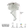 Finktonglan Mini Crystal Chandelier, 7.9" Square Flush Mount Ceiling Light,