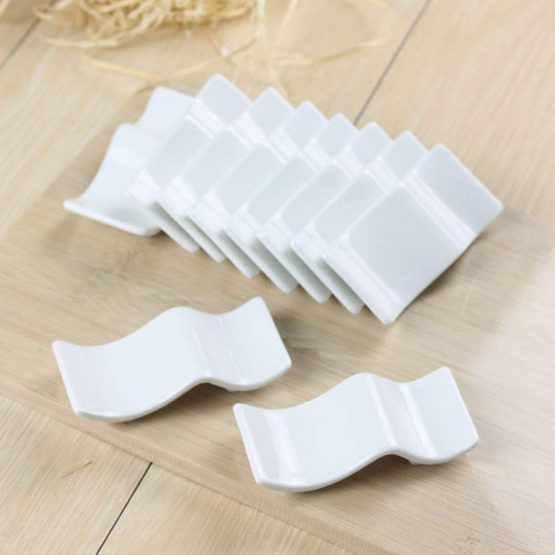 Ceramic Chopsticks Rest Rack Set of 6pcs,Chinese Style Dinner Spoon