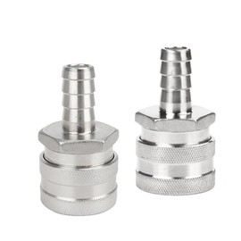 2 Pack 1/2" Barb Female Stainless Steel Quick Disconnect Home Brew Fitting Connector Homebrewing