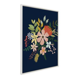 Kate and Laurel Sylvie MC 481 Floralis C Framed Canvas Wall Art by Mia Charro, 28x38 White, Oversized Vibrant Floral Art