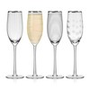 Mikasa Cheers Set of 4 Platinum Rim Champagne Flutes, 8