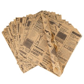 Deli Paper Sheets, 100 Sheets Wrap Paper 25 x 25 cm, Disposable Food Packaging Paper for Sandwich, French Fries, Burgers, Cakes etc