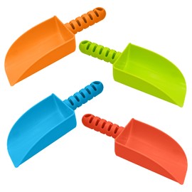 4E's Novelty 4 Pack Beach Shovels 8 Inch, Heavy Duty Plastic Sand Shovel for Kids, - Great for Beach Toys for Kids 3-10, Planting Shovels for Toddlers, Outdoor Digging Sandbox Toys