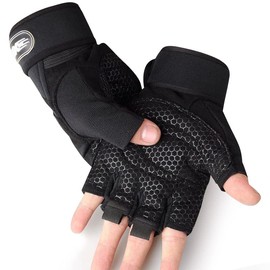 Gym Gloves for Men & Women Weight Workout Gloves with Wrist Wrap Support, Breathable & Full Palm Protection, for Exercise Weightlifting, Training, Fitness, Cycling, Hanging, Pull ups - Black (m)