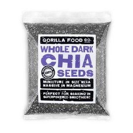 Gorilla Food Co. Whole Dark (Black) Chia Seeds - 200g - Raw - Non-GMO