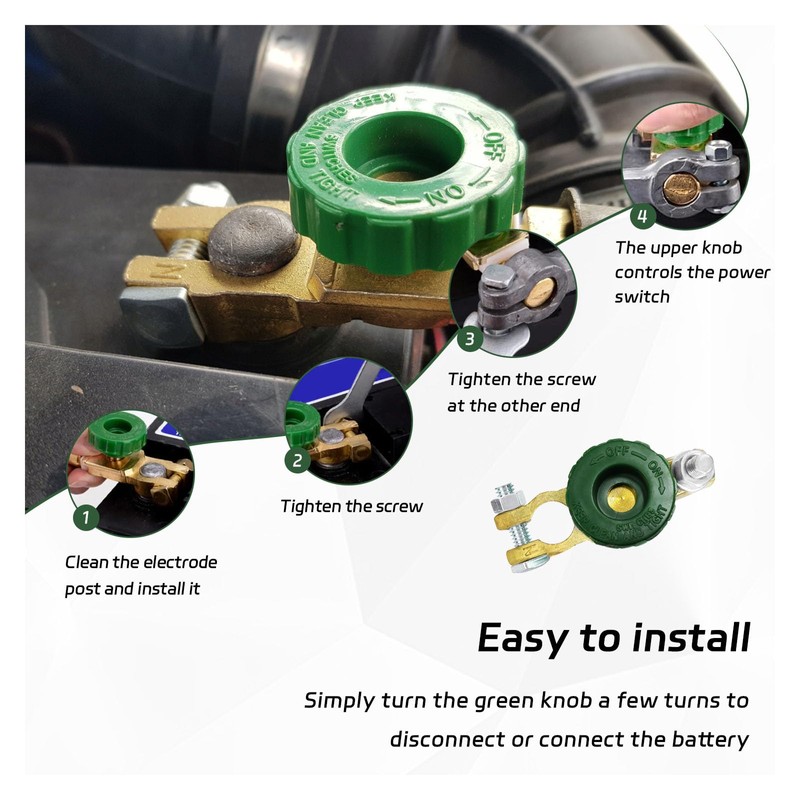 Dickno Top Post Battery Quick Disconnect Switch, Auto Battery Master
