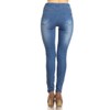 Women's Stretch Pull-On Skinny Ripped Distressed Denim Jeggings Curvy Size
