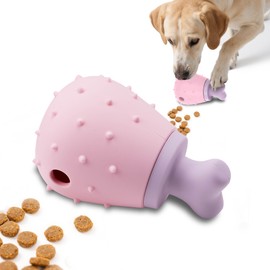 PawSailor Interaktives Hundespielzeug Intelligenz Leckerli Spender für Hund Silikon Huhnerbein Design Langeweile Reduzierung Zahnreinigung Bereicherung IQ Forderung Spielzeug, Rosa