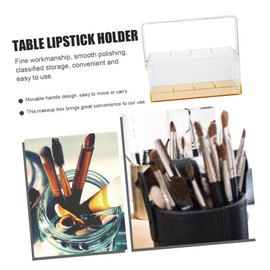 OHPHCALL Acrylic Makeup Organizer Desktop Lipstick Holder Cosmetic Storage Box for Vanity and Stable Design for Bathroom and Bedroom Accessories Capacity for Easy Organization