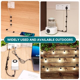 63 Black Adhesive Cable Clips,Cord Organizer Inner Diameter 0.49"x 0.31",Cable Management,Cord Clips for Wires on Wall,Under Desk,Nightstand,PC,TV,Outdoor Christmas Lights Strip