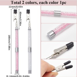 SUNNYCLUE 2Pcs 2 Colors Jewelry Helper Tool Bracelet Helper to Put on Yourself Pink Clear Iron Alligator Plastic Hand Fastening Hook Clip Helpers for Bracelet Necklace Jewelry Hooking Tools Assistant