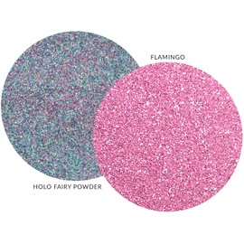 MARBLERS Cosmetic Grade Fine Glitter Duo [Holo Fairy Powder & Flamingo] 0.36oz (10g) | Non-Toxic | Vegan | Cruelty-Free | Eyeshadow, Nail Polish, Nail Art | Festival, Rave Party & Makeup | Body & Face