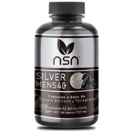 NSN  Silver Mens  Suplemento para hombres 40 Salud de Prstata  Ciruelo Africano, Ginseng, Maca Negra  100 Cpsulas