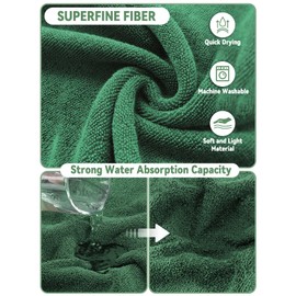 JOLOVE Dog Drying Coat Super Absorbent Dog Towels for Drying Dogs for After Bath Soft Dog Drying Towel Adjustable Dog Bathrobe for Bath, Swim, Wet Walk (Green Dinosaur, S)