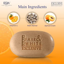 FAIR & WHITE | Jabón Exfoliante despigmentante | Tratamiento Limpiador Aclarante de Manchas o Zonas Oscurecidas | Con Vitamina C y Manteca de Karité |