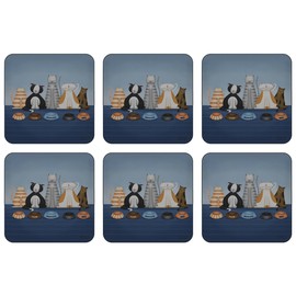 Plymouth Pottery - Hungry Cats Coasters - Set of 6