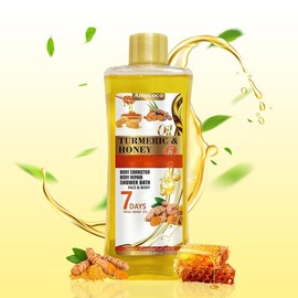 AMOCOCO Turmeric Body Oil 1PC/250ML, Massage Oil for Face, Legs, Hands and Back, Natural Ingredients, Suitable for All Skin Types, Skin Care, Moisturising, With Turmeric Aroma, Suitable for Both Men and Women, 6.76 oz:_2pc-Turmeric oil