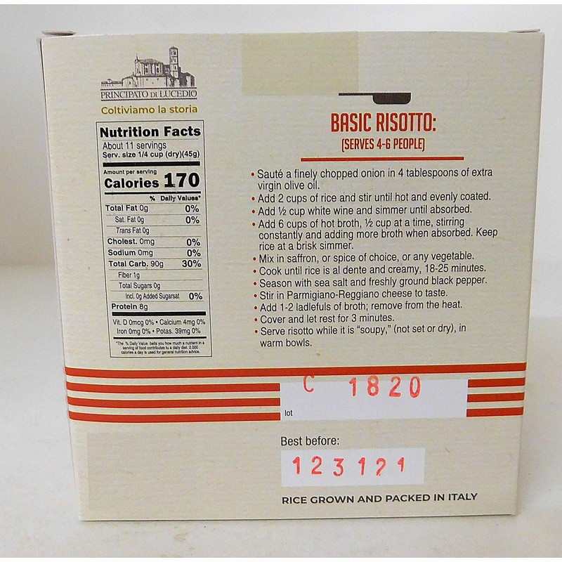 Principato Di Lucedio Carnaroli Rice, 1.1 Pound