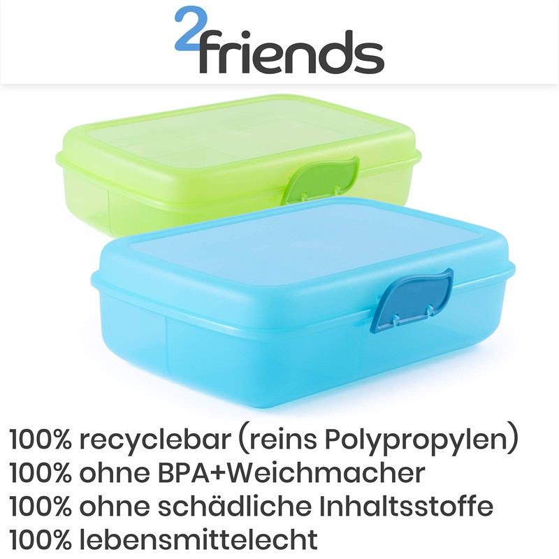 Lunch box lunch box for children and adults, 2 pieces