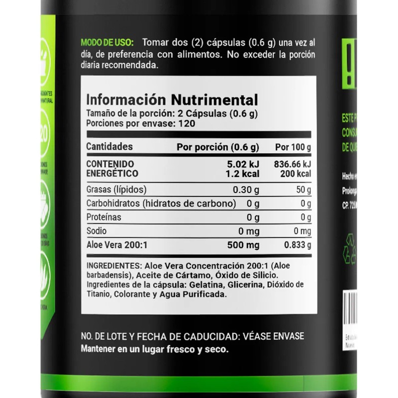 B‑Life Extracto Puro de Aloe Vera | 240 Cápsulas |