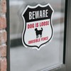 Beware Dog Is Loose Invisible Fence (2 Pack) 18 inch