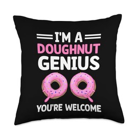 Donut Maker Pastry Bakery Confectioner Baker Bake Donuts Throw Pillow