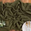 Aoksunova Muslin Wedding Table Runner, Olive Green, 4 m, Cheesecloth