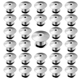 Locking Pin Keepers Backs Metal Pin Locks Replacement Pin Backs Clasps for Jewelry Brooches Badge Name Tags Crafts DIY 30pcs, Silver,Locking pin Backs