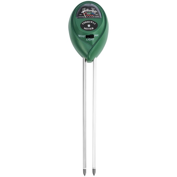 3-in-1 Soil Moisture Meter, Upgraded Stainless Steel Probe Soil pH/Light/Moisture