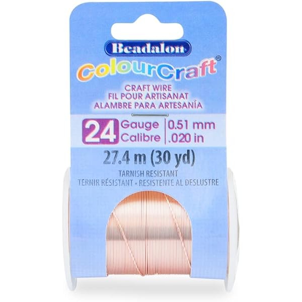 Beadalon ColourCraft Wire, 24 Gauge / 0.51 mm, Rose Gold