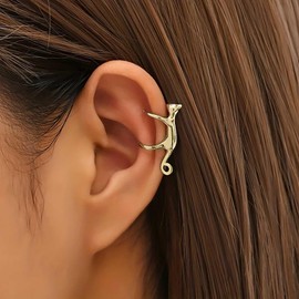Cimenexe Bohemian Cat Ear Cuff Earring Gold Kitty Cartilage Earring Small Kitten Cuff Wrap Earring Minimalist Metal Cat Earring Jewelry for Women and Girls Gifts