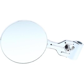 Roadster Windshield Frame Mount Rear View Mirror, Chrome 5 Inch Round Mirror for T-Bucket and Early Ford Open Cars with 7/8 Inch Clamp and 7-3/8 Inch Arm