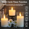 LEDHOLYT Rechargeable Flameless Glass Pillar Candles–Gifts for Women–Set of 3,