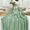Sevenpers Cheesecloth Table Runner, 35"x120" Rustic Boho Gauze Spring Sage