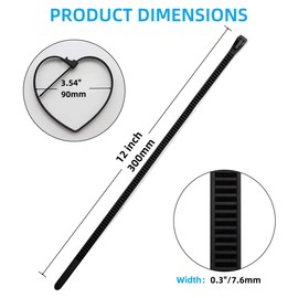 Aroono 100 Pack 12 Inch Heavy Duty Reusable Zip Ties Black – UV Resistant, 55 LBS Tensile Strength, Weatherproof Cable Ties for Outdoor, Industrial, and Harsh Environments
