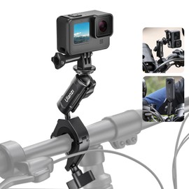 Ulanzi Camera Mount, Motorcycle Bike Handle Mount, Camera Holder, Camera Gripper, Aluminum with 1/4 Screw, Gopro Adapter, 360° Angle, Diameter 8mm-35mm, Compatible with Hero12/11/10/9, Compatible with insta360 Digital Camera/Action Camera Accessories