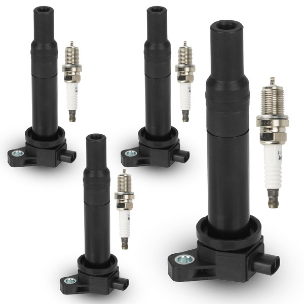 Set of 4 Ignition Coil and 4 Iridium Spark Plug